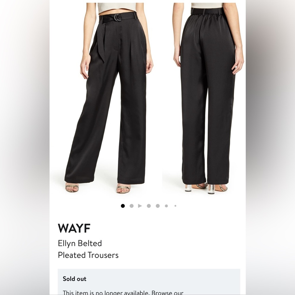 NWT - Size XL - WAYF - Ellyn, Black, Pleated Trouser